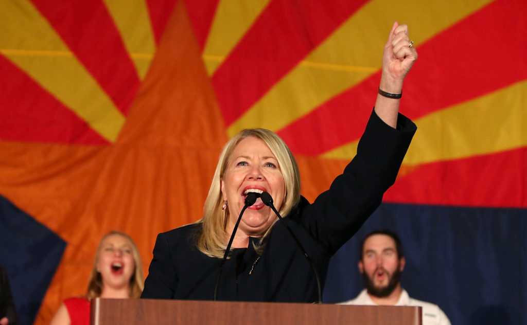 Republican Debbie Lesko celebrates her victory during an election night event for Arizona GOP candidates on November 6, 2018 in Scottsdale, Arizona.