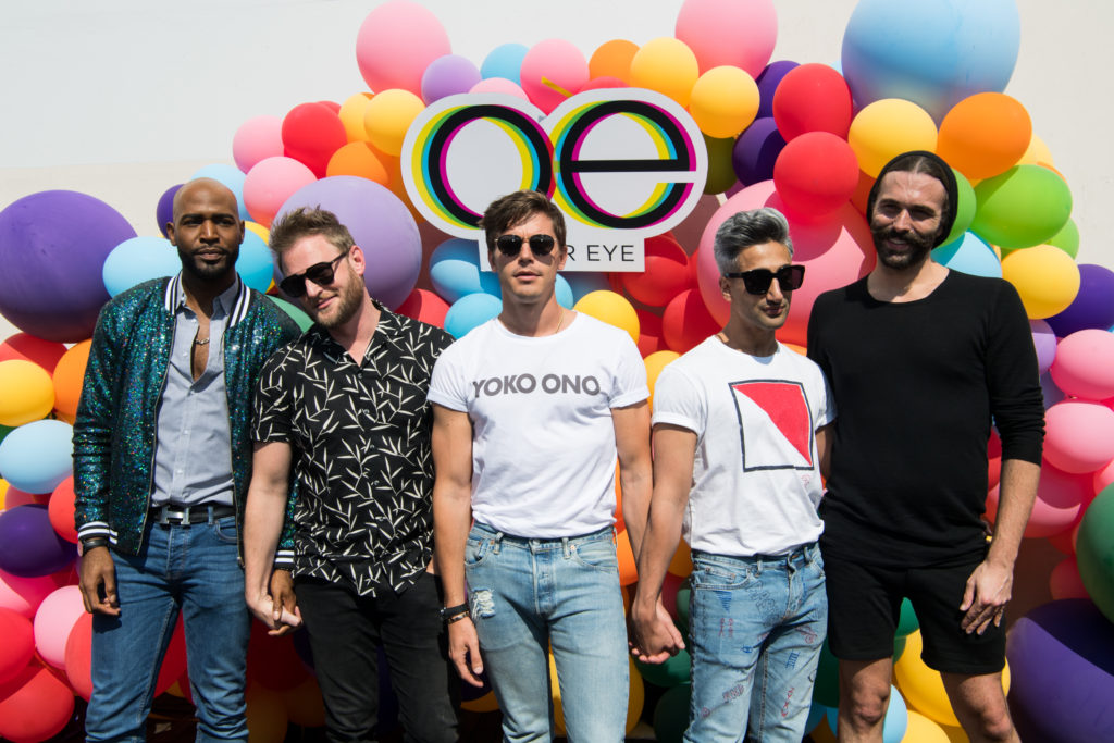 Karamo Brown, Bobby Berk, Antoni Porowski, Tan France and Jonathan Van Ness attend Netflix's Queer Eye Celebrates 4 Emmy Nominations with GLSEN at NeueHouse Hollywood on August 12, 2018