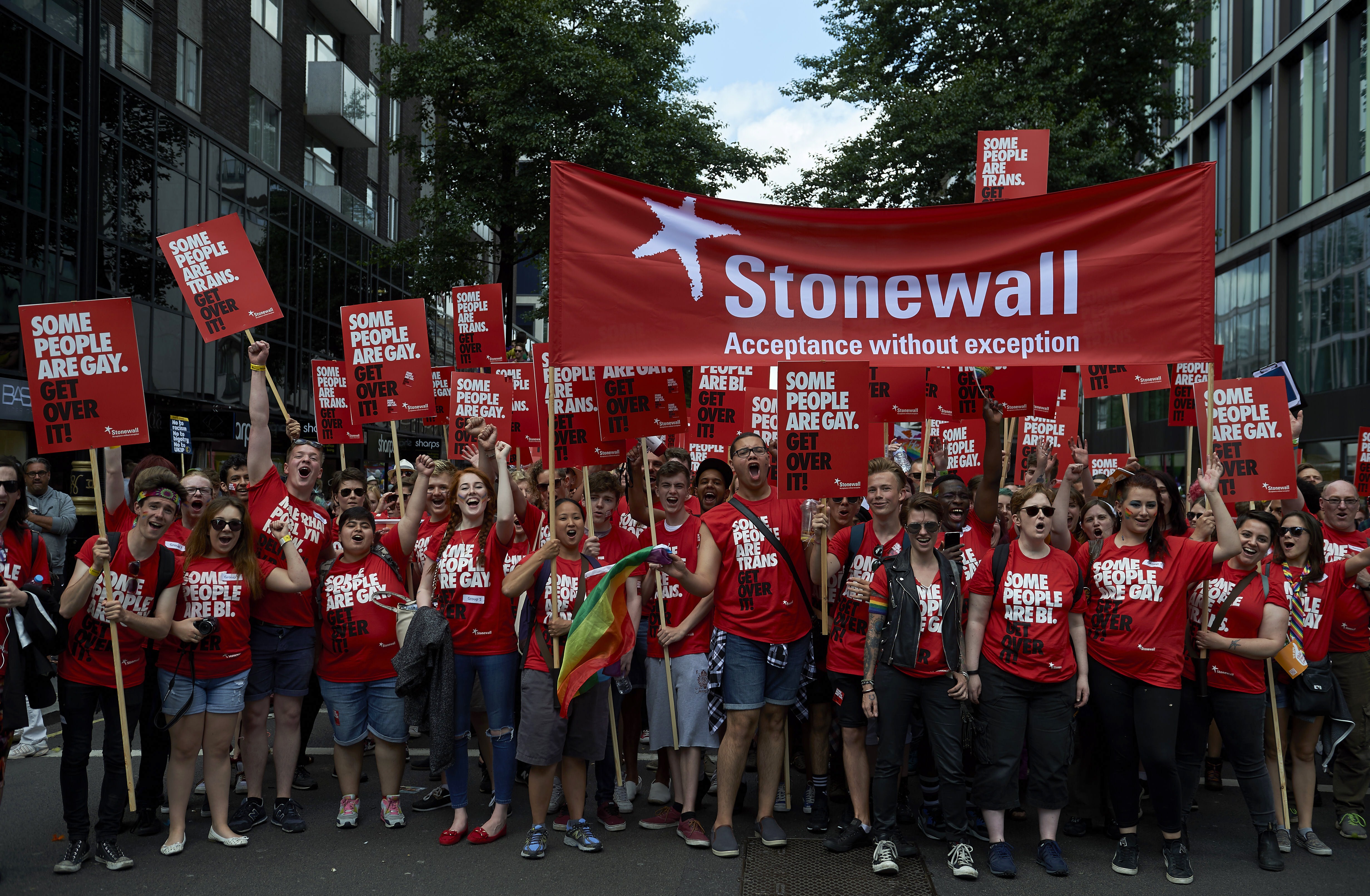 Stonewall members have been backing trans rights as part of LGBT rights.