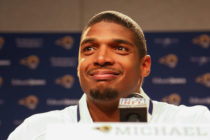 St. Louis Rams draft pick Michael Sam addresses the media after becoming the first openly gay football player to be drafter in the NFL.