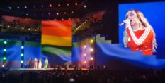 Little Mix performed "Secret Love Song Pt II" under the rainbow flag