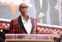 Drag queen RuPaul is honored with a star on The Hollywood Walk of Fame on March 16, 2018 in Hollywood, California.