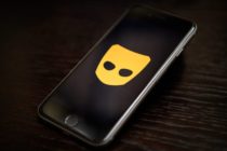 Lebanon Grindr ban: A phone on a table with the Grindr app switched on