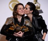 Lesbian Grammy winner Brandi Carlile celebrates with her wife, Catherine Shepherd.