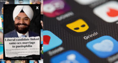 An advert of Gurpal Singh on a Grindr screen