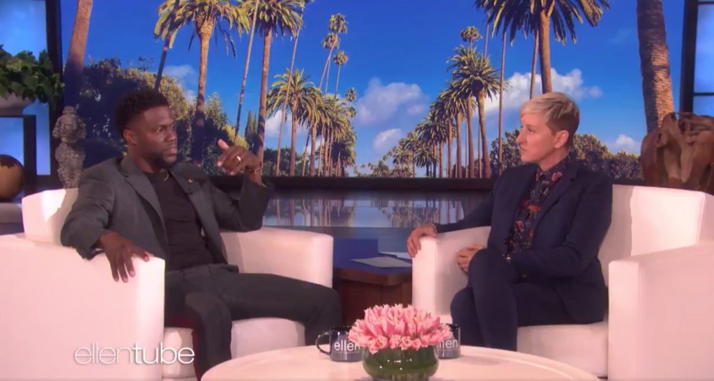 Kevin Hart speaks on the Ellen DeGeneres show about the controversy over his old homophobic tweets and the offer to host the Oscar