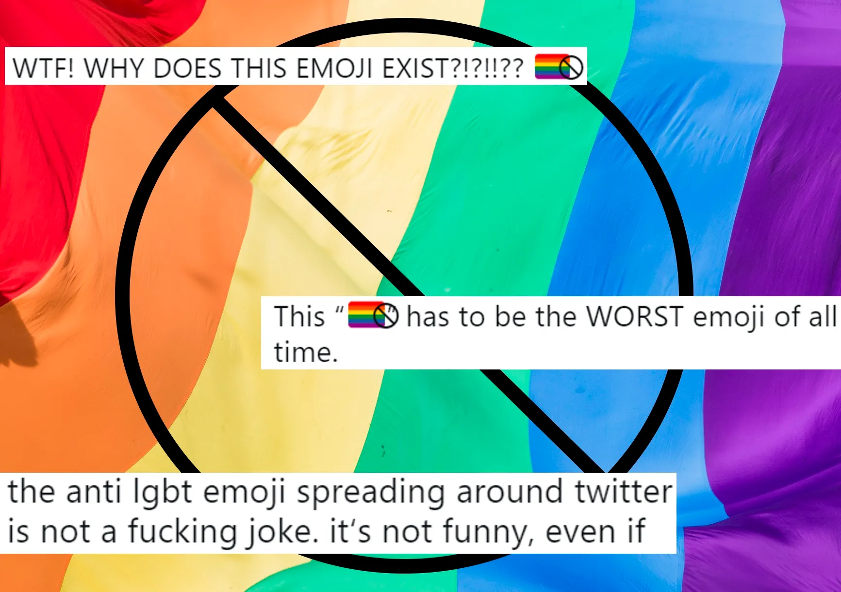 how to get crossed out gay flag emoji