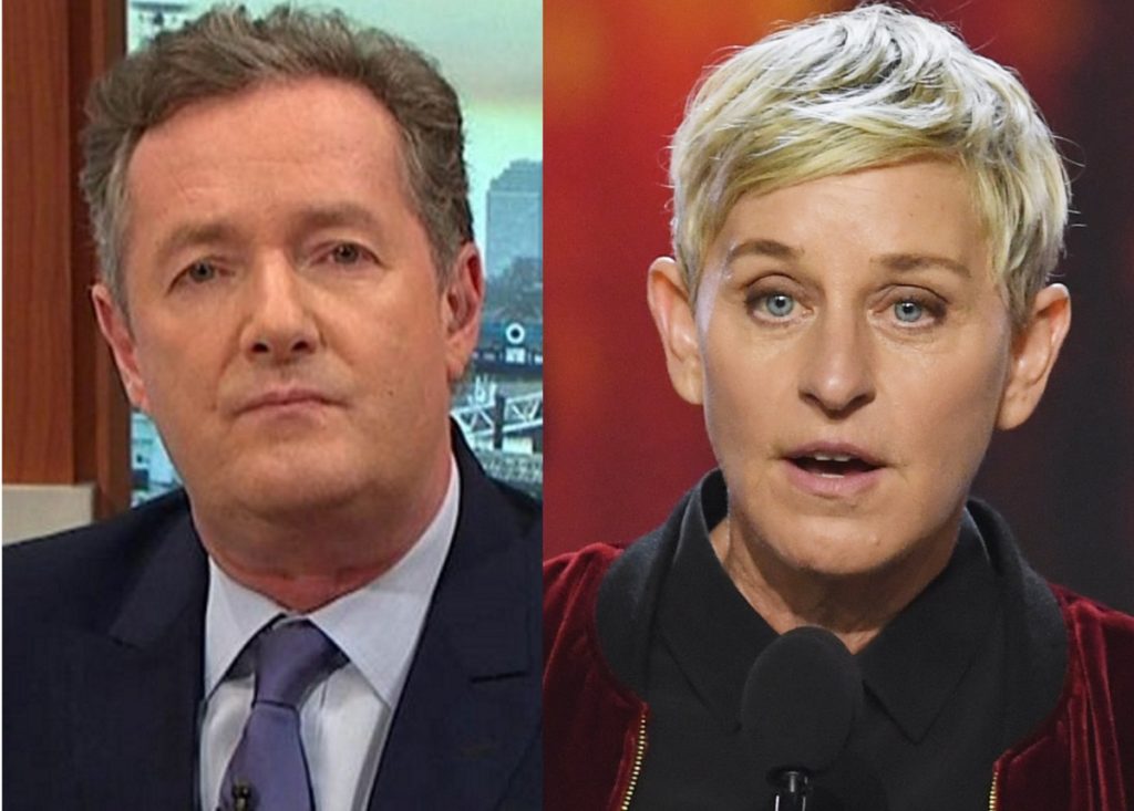 Piers Morgan criticised Ellen DeGeneres for calling on Kevin Hart to be allowed to host the Oscars