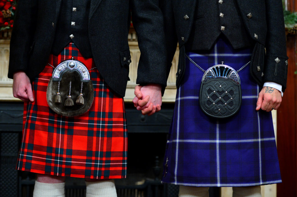The first same-sex marriage in Scotland, which almost one in three Scottish men oppose.