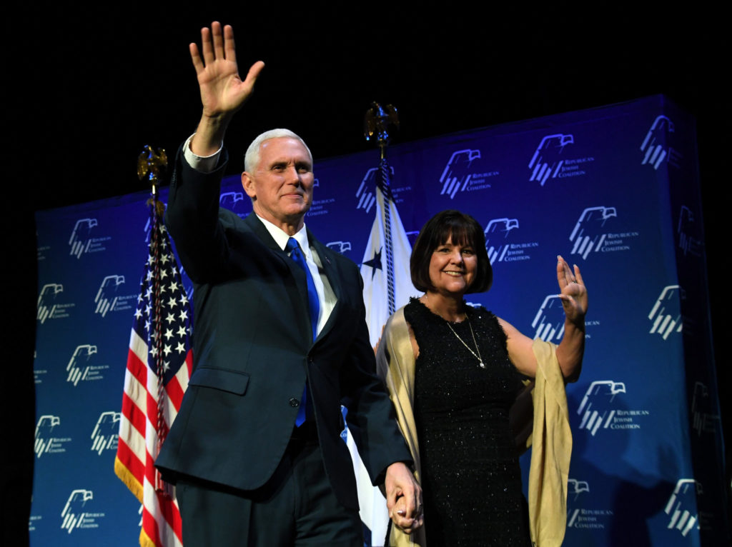 US Vice President Mike Pence and his wife Karen Pence.
