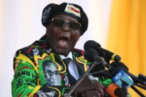 Zimbabwe's President Robert Mugabe delivers a speech during the Zimbabwe ruling party Zimbabwe African National Union- Patriotic Front (Zanu PF) youth interface Rally on November 4, 2017 in Bulawayo. / AFP PHOTO / ZINYANGE AUNTONY (Photo credit should read ZINYANGE AUNTONY/AFP/Getty Images)