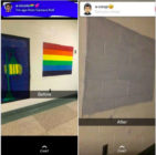Justice Rane Leisten posted pictures of the Pride flag mural on Facebook.
