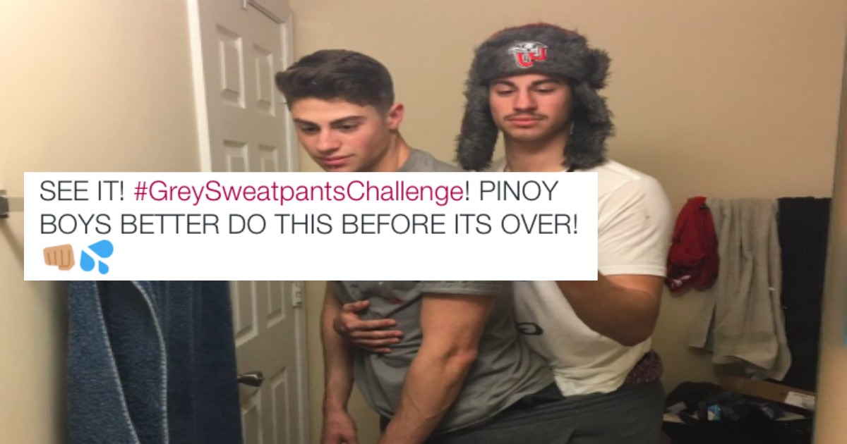 Grey sweatpants challenge twitter