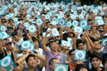 Supporters of equal marriage in Taiwan ahead of the referendum