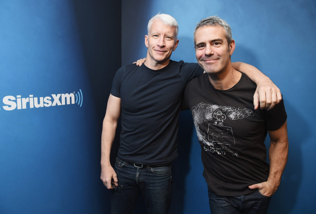 Andy Cohen and Anderson Cooper at Sirius Radio.