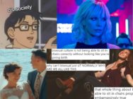Images representing four popular gay memes from 2018, including "bisexual lighting" and "Is This A Pigeon?"