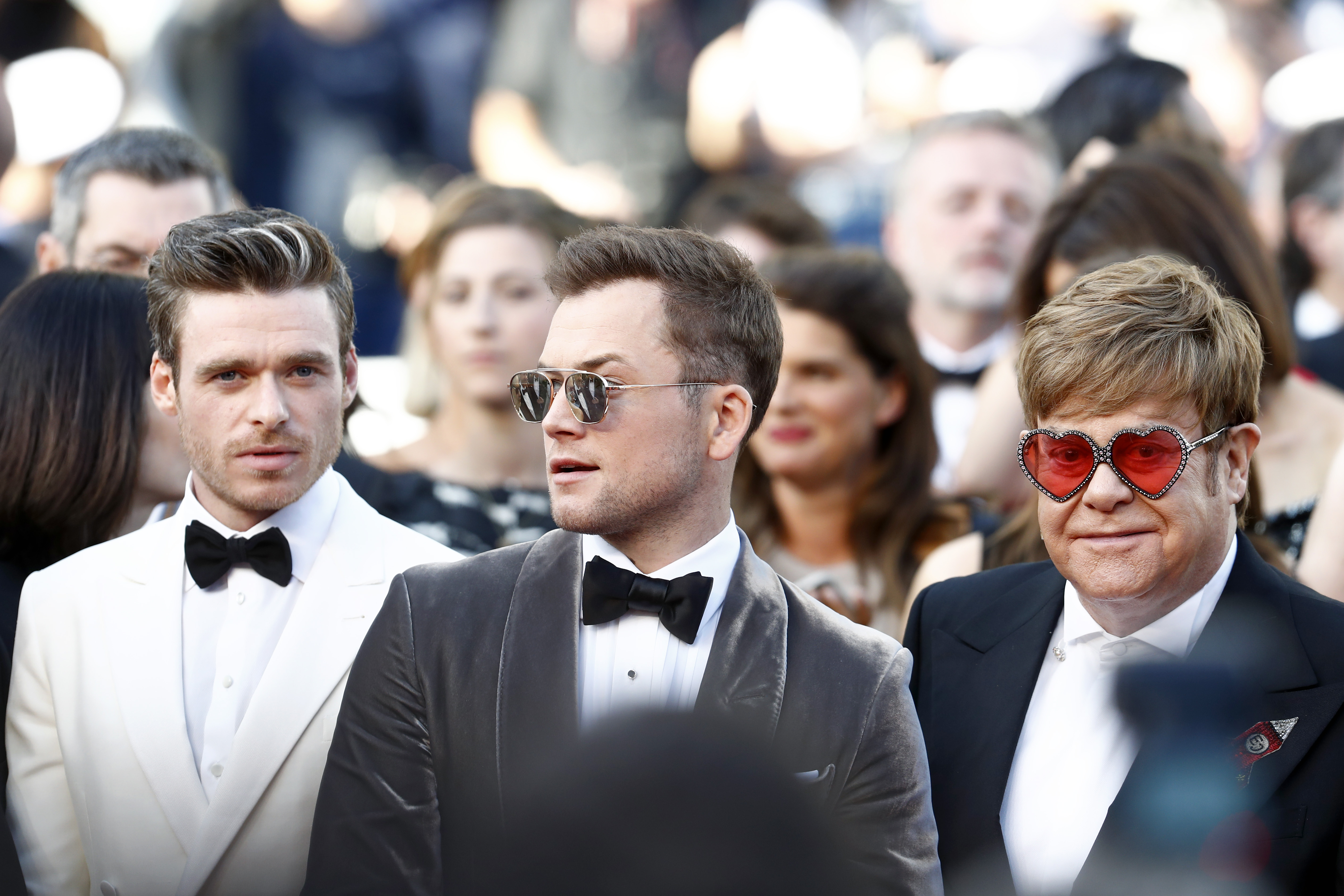 ichard Madden, Taron Egerton and Elton John attend the Cannes screening of Rocketman