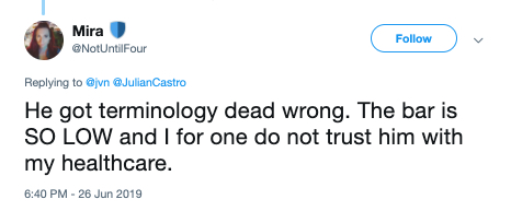 Julian castro criticism on Twitter