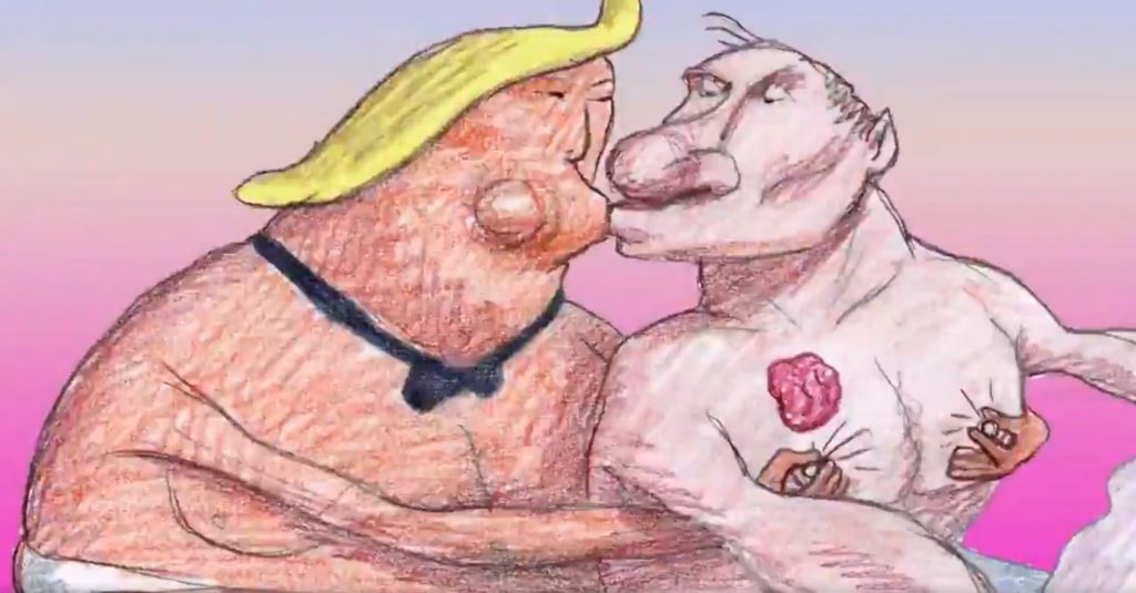 Homophobic New York Times Cartoon Shows Donald Trump And Vladimir