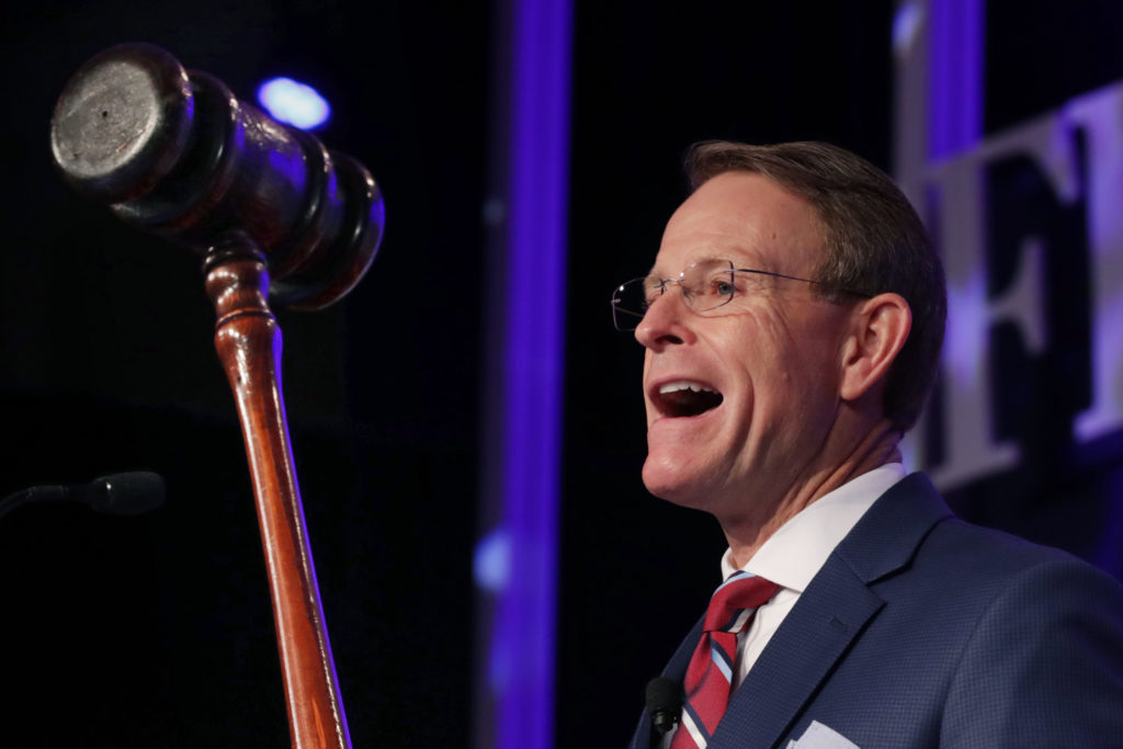 Family Research Council President Tony Perkins delivers remarks at the opening of the council's Value Voters Summit at the Omni Shoreham Hotel September 21, 2018 in Washington, DC.