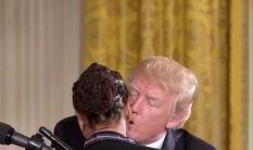 Crystal Griner kissed by Donald Trump