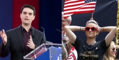 Right-wing pundit Ben Shapiro and Megan Rapinoe