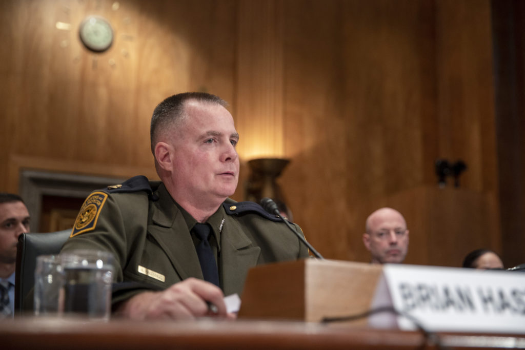 Brian S. Hastings, chief of the Law Enforcement Operations Directorate of the US Border Patrol in US Customs and Border Protection of the Homeland Security Department speaks during a hearing before the Senate Homeland Security and Governmental Affairs Committee on June 26, 2019 in Washington, DC