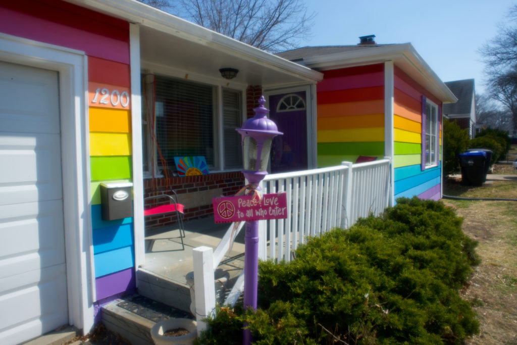 The Rainbow House opposite the Westboro Baptist Church in Topeka, Kansas. 