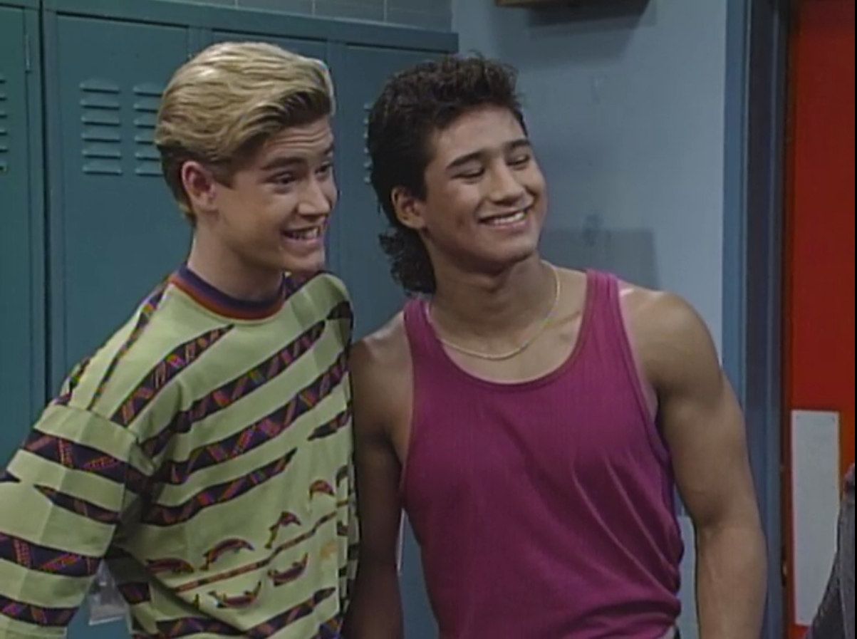 Marios Lopez as AC Slater on Saved by the Bell