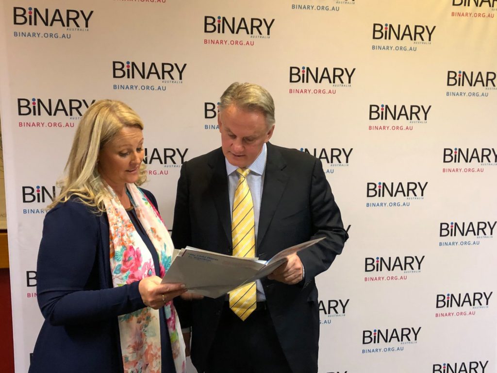 Mark Latham and Kirralie Smith of Binary Australia have launched the campaign targeting transgender kids