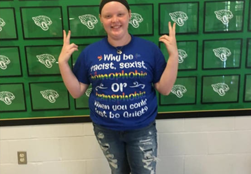 A student was told their t-shirt violated the school's dress code. (WTHR11)