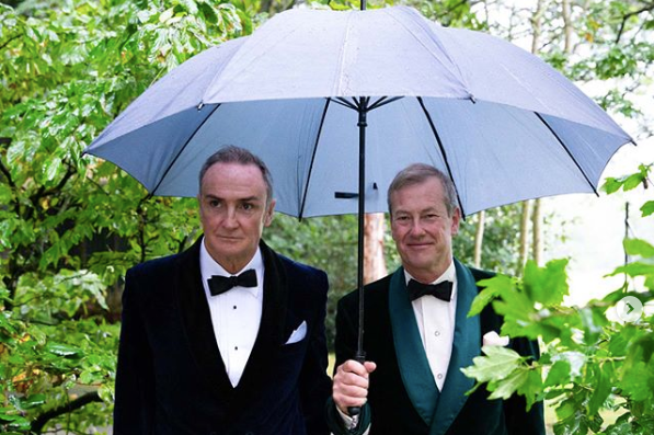 Ivar Mountbatten and James Coyle on their wedding day