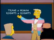 Well, there's nothing on earth like genuine, bona fide, electrified, six-car trans rights. (Ireland Simpsons Fans/20th Century Fox Television)