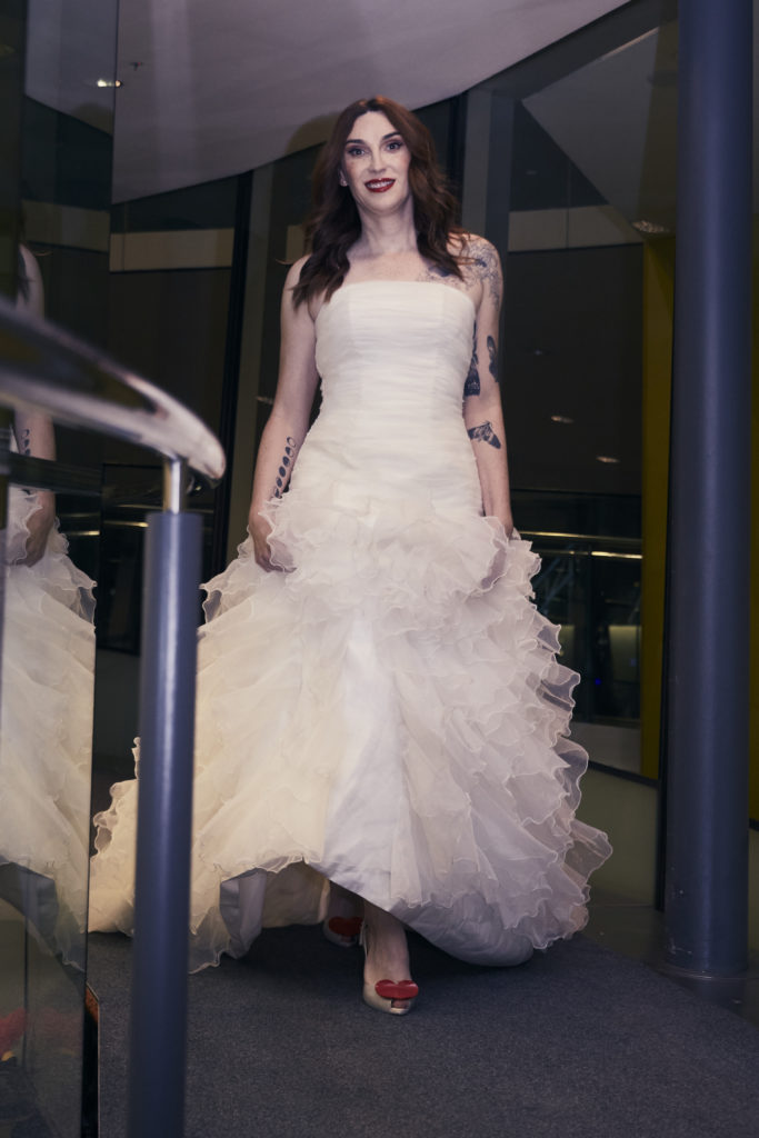Transgender author Juno Dawson models bridal wear (Henri T Art)