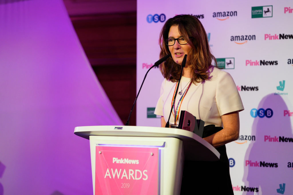 GRA reform, PinkNews Business Equality Award presented by Baroness Williams