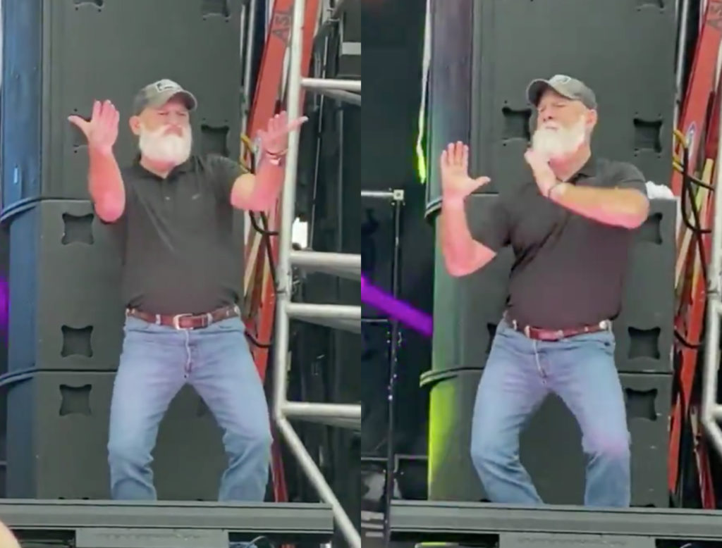David Cowan, a deaf interpreter, activist and community leader, dancing his heart out at Atlanta Pride. (Screen capture via Twitter)