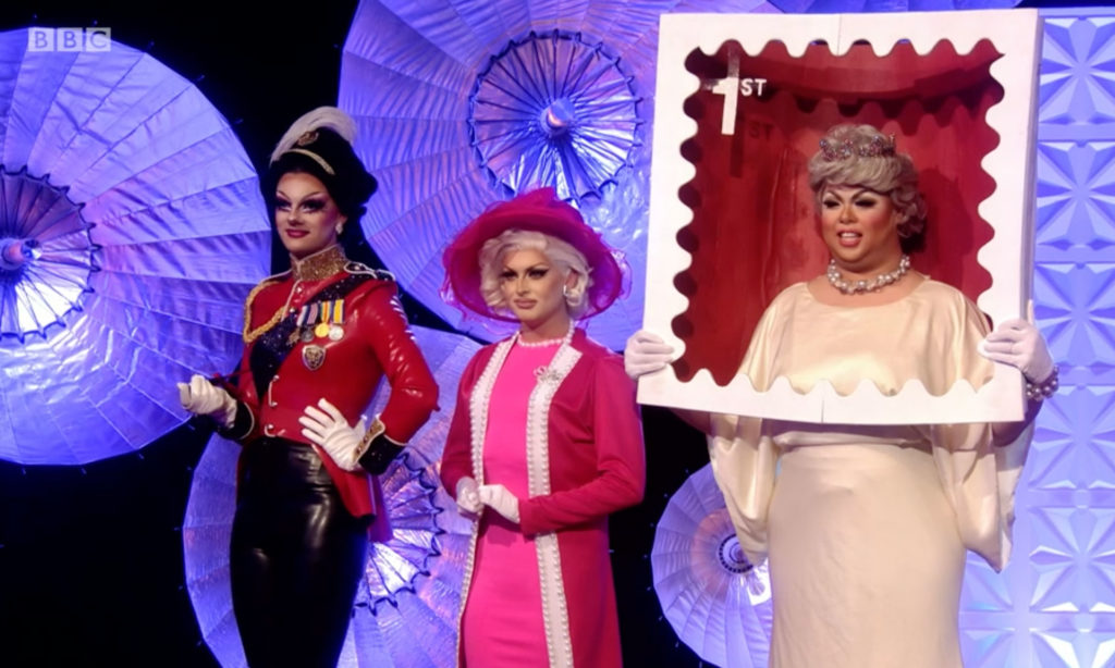 Drag Race UK queens dressed as the queen