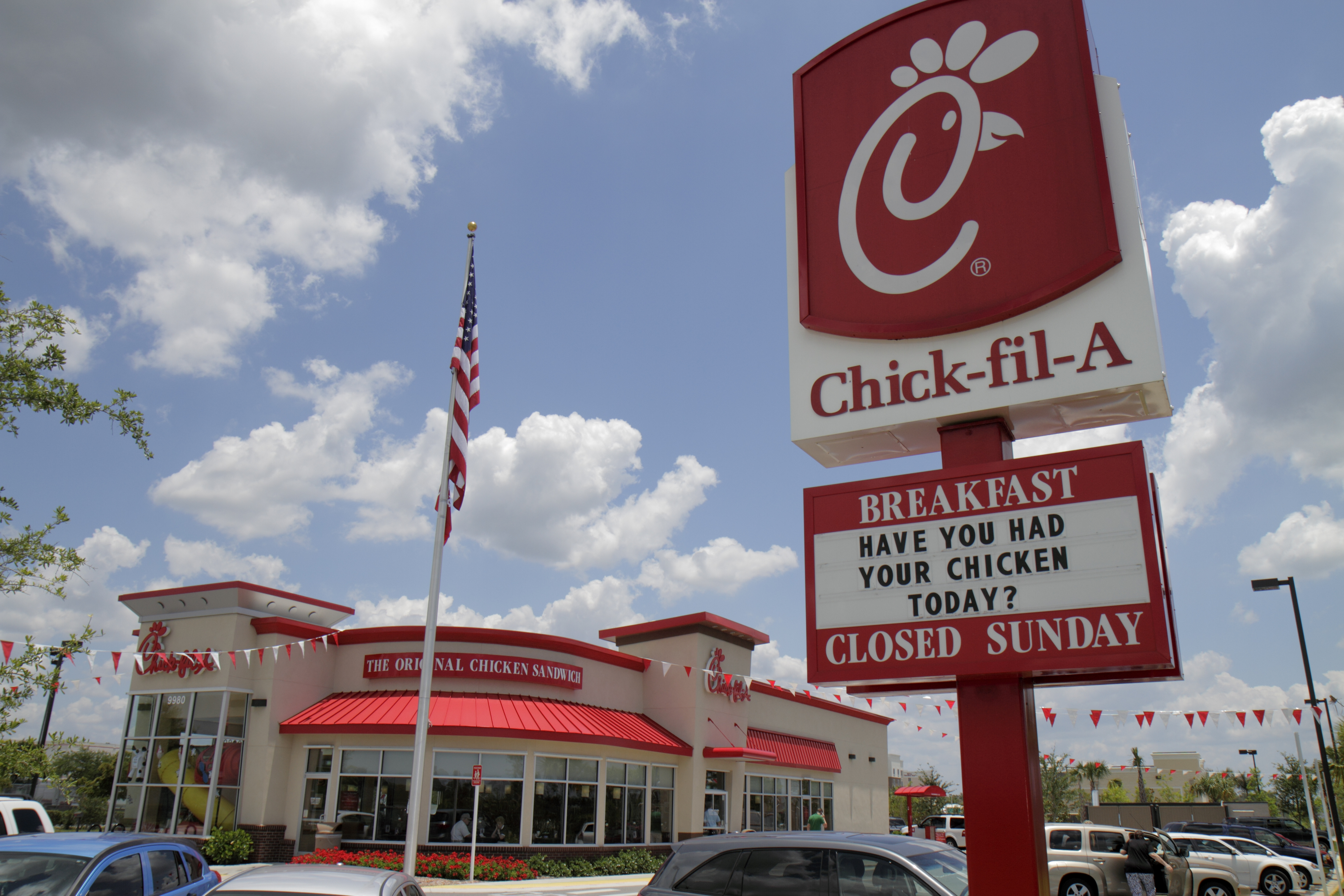 Chick-fil-A sign in Naples, Florida