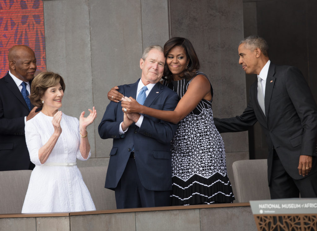 Michelle Obama defended the friendship between Ellen DeGeneres and George Bush