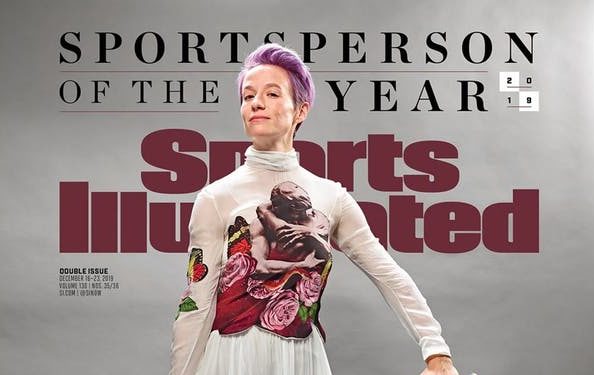 Megan Rapinoe has been named named Sports Illustrated's 2019 Sportsperson of the Year. (Screenshot via Twitter/Sports Illustrated)