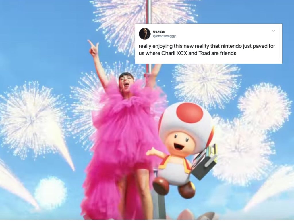 Nintendo and Charli XCX collaborated fora song that has, finally, pushed the gay community into madness. (Screenshot via YouTube)