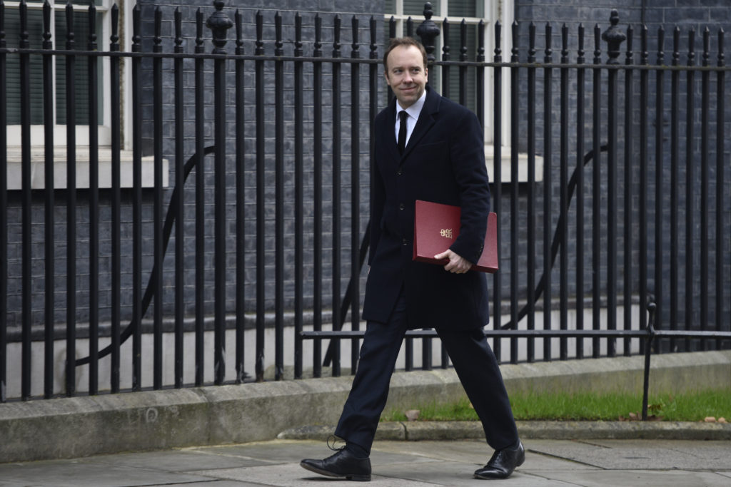 Health secretary Matt Hancock announced tougher measures to clamp down on violence towards healthcare providers. (Peter Summers/Getty Images)