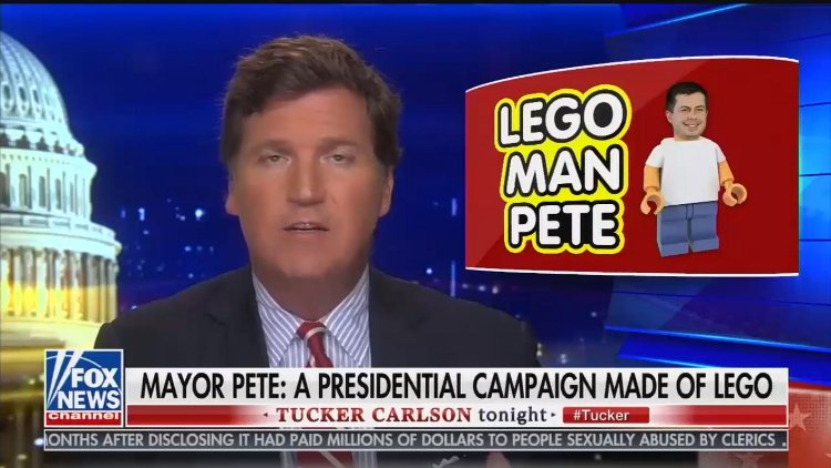 Tucker Carlson, Fox News host, attempted to upbraid Democratic presidential candidate Pete Buttigieg in a bizarre rant. (Screen capture via Media Matters)