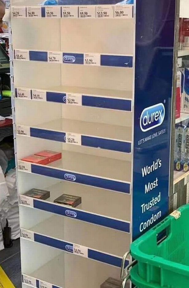 The empty condom shelf was shared on an Australian Facebook group. (Facebook)