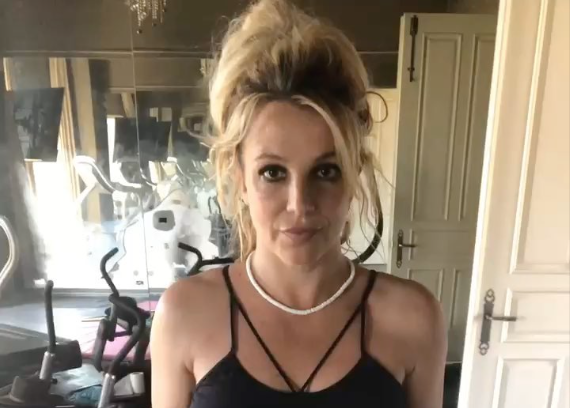 'Britney Spears saying she burnt down her home gym with a candle' was definitely not on our 2020 bingo card. (Screen capture via Instagram)
