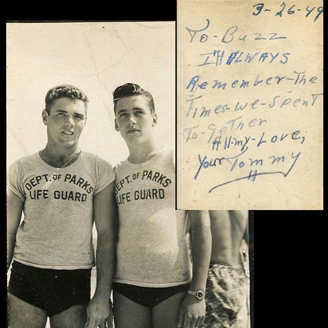 Lifeguards Buzz and Tommy in 1949