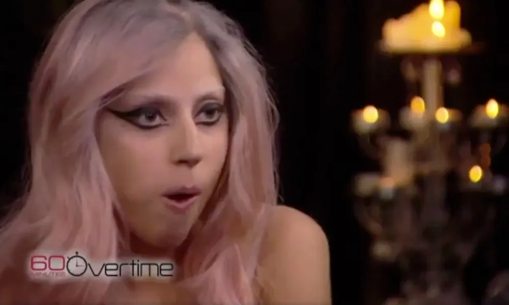 Lady Gaga with her tongue in her cheek