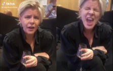 Robyn appeared to impersonate her often wildly drunk, widely homosexual British fanbase and they all felt vert, very attacked. (Screen captures via TikTok)
