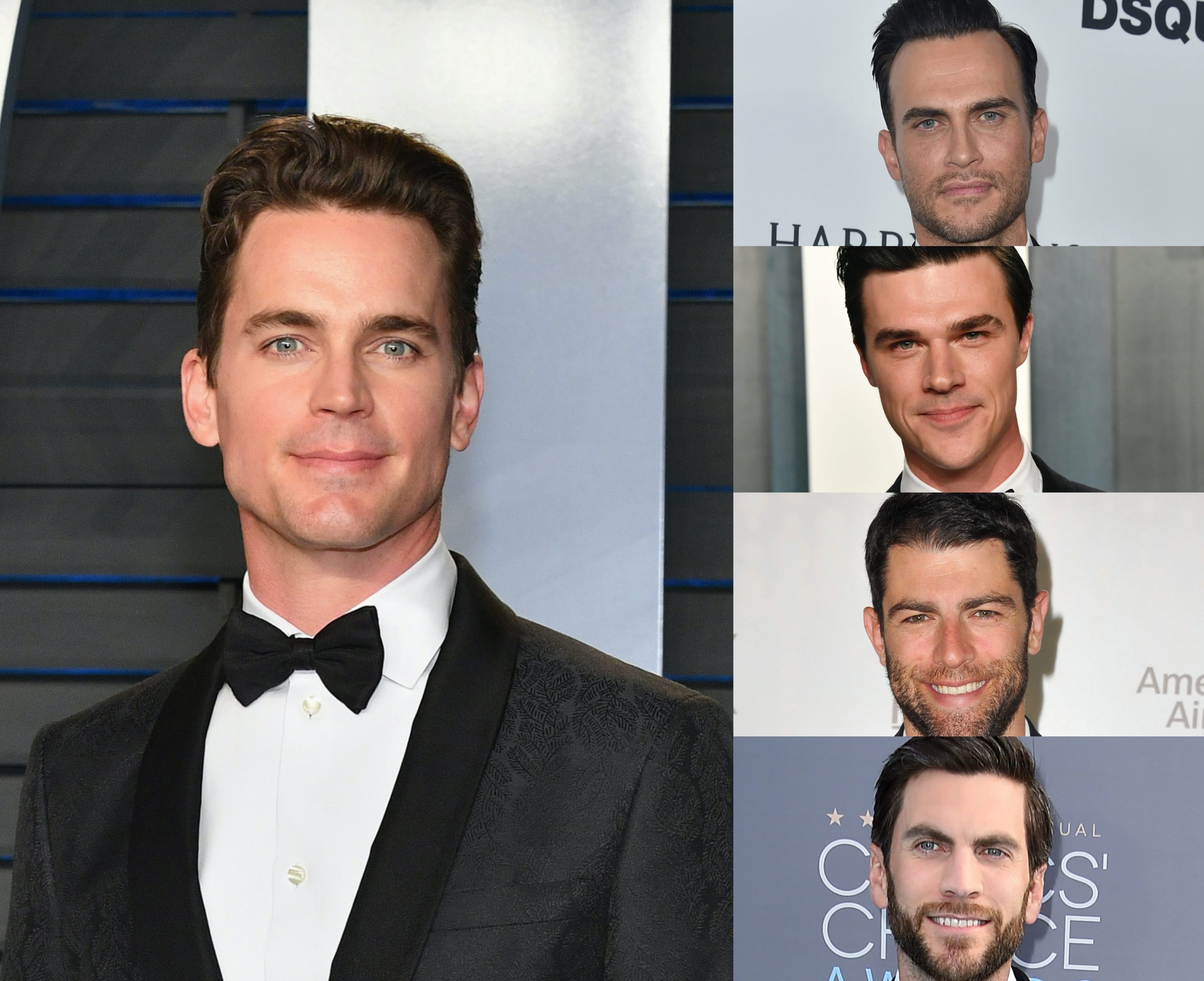 (Clockwise) Actors Cheyenne Jackson, Fin Wittrock, Max Greenfield Wes Bentley and Matt Bomer. (Getty Images)
