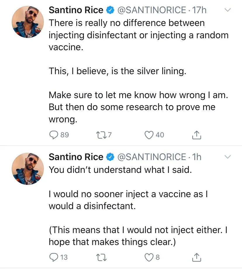 Santino Rice tweets